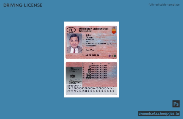 Beispiel für einen Führerschein aus Liechtenstein